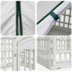vidaXL 4 panelový psí výbeh s strechou 88 x 58 cm Plast Biela Skladací – Obrázok 7