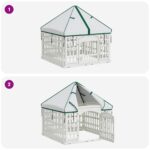 vidaXL 4 panelový psí výbeh s strechou 88 x 58 cm Plast Biela Skladací – Obrázok 8