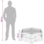 vidaXL 6 panelový psí výbeh 179 x 151 x 58 cm Plast Biela Skladací – Obrázok 11