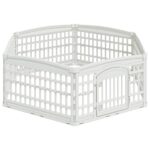 vidaXL 6 panelový psí výbeh 179 x 151 x 58 cm Plast Biela Skladací – Obrázok 2
