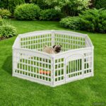 vidaXL 6 panelový psí výbeh 179 x 151 x 58 cm Plast Biela Skladací – Obrázok 4