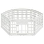 vidaXL 6 panelový psí výbeh 179 x 151 x 58 cm Plast Biela Skladací – Obrázok 5