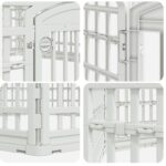 vidaXL 6 panelový psí výbeh 179 x 151 x 58 cm Plast Biela Skladací – Obrázok 7