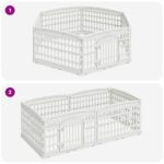 vidaXL 6 panelový psí výbeh 179 x 151 x 58 cm Plast Biela Skladací – Obrázok 8