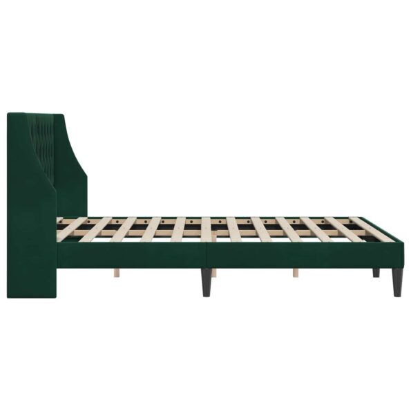 vidaXL Rám postele s čelnou doskou Tmavozelená 140 x 190 cm Zamat – Obrázok 5