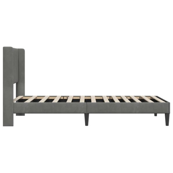 vidaXL Rám postele s čelnou doskou Tmavosivá 90 x 200 cm Zamat – Obrázok 5