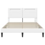 vidaXL Rám postele s LED pásikmi Biela 140 x 200 cm Umelá koža – Obrázok 6