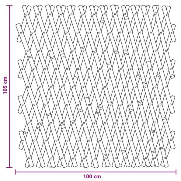 vidaXL Rozkladací trelážový plot 2 pcs Svetlohnedá 100 x 105 cm Bambus – Obrázok 11