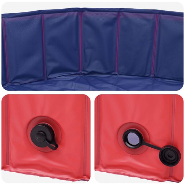 vidaXL Bazén pre psa Červená Ø200 x 30 cm Hustý PVC – Obrázok 4