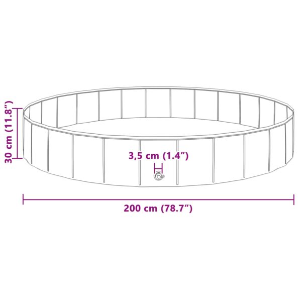 vidaXL Bazén pre psa Červená Ø200 x 30 cm Hustý PVC – Obrázok 7