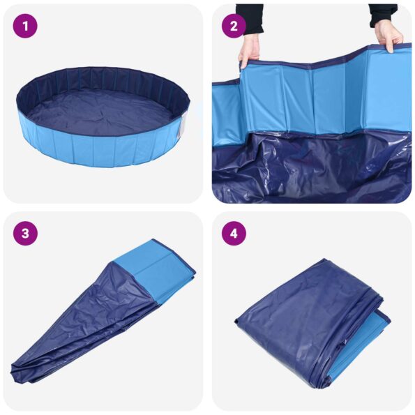 vidaXL Bazén pre psa Modrá Ø300 x 38 cm Hustý PVC – Obrázok 5