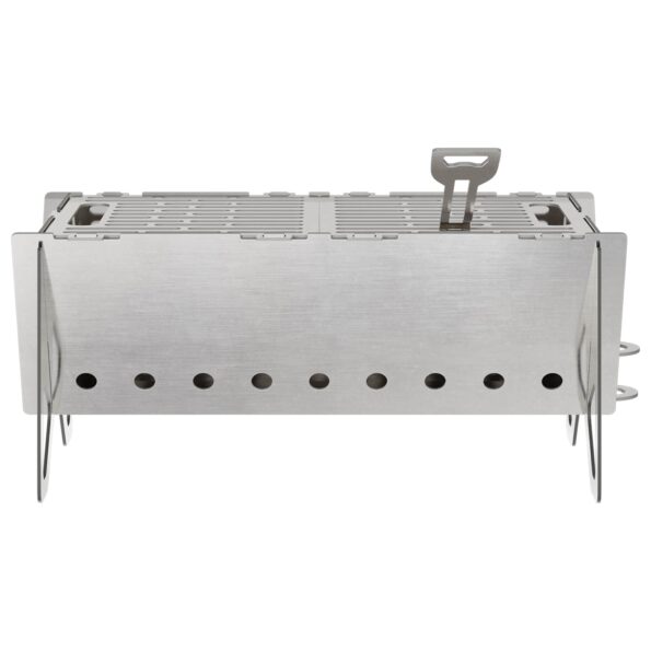 vidaXL Kempingový ohnisko 42 x 22 x 18 cm Nehrdzavejúca oceľ – Obrázok 4