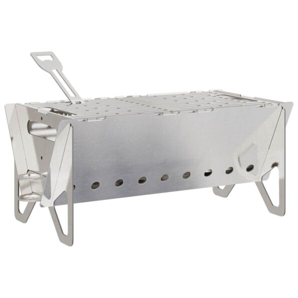 vidaXL Kempingový ohnisko 42 x 22 x 18 cm Nehrdzavejúca oceľ – Obrázok 6