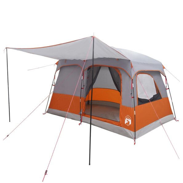 vidaXL Rodinný stan Šedá a oranžová 380 x 260 x 190 cm Polyester – Obrázok 2