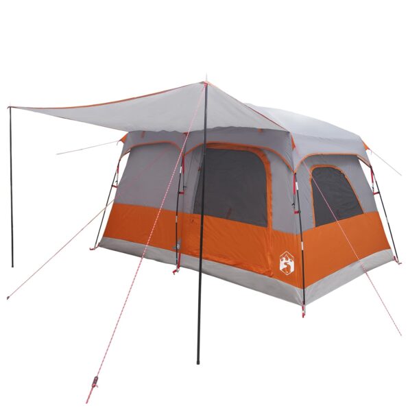 vidaXL Rodinný stan Šedá a oranžová 380 x 260 x 190 cm Polyester – Obrázok 3