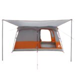 vidaXL Rodinný stan Šedá a oranžová 380 x 260 x 190 cm Polyester – Obrázok 4