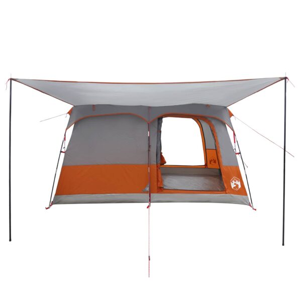 vidaXL Rodinný stan Šedá a oranžová 380 x 260 x 190 cm Polyester – Obrázok 4