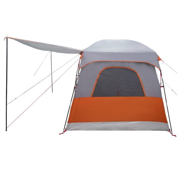 vidaXL Rodinný stan Šedá a oranžová 380 x 260 x 190 cm Polyester – Obrázok 6