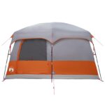 vidaXL Rodinný stan Šedá a oranžová 380 x 260 x 190 cm Polyester – Obrázok 7