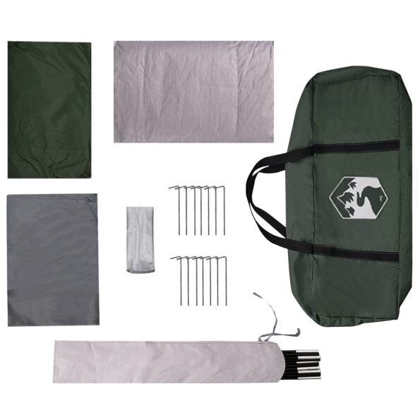 vidaXL Rodinný stan Armádna zelená 380 x 260 x 190 cm Polyester – Obrázok 9