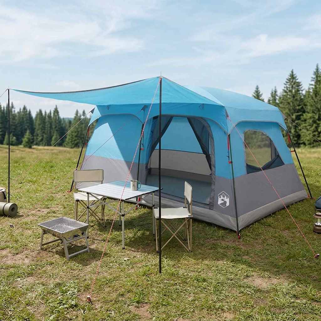 42028498_1.jpg vidaXL Rodinný stan Modrá 420 x 305 x 200 cm Polyester a oceľ – Obrázok 1