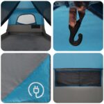 vidaXL Rodinný stan Modrá 420 x 305 x 200 cm Polyester a oceľ – Obrázok 10