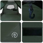 vidaXL Rodinný stan Armádna zelená 420 x 305 x 200 cm Polyester a oceľ – Obrázok 10