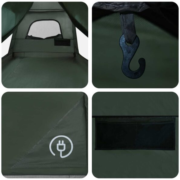 vidaXL Rodinný stan Armádna zelená 420 x 305 x 200 cm Polyester a oceľ – Obrázok 10