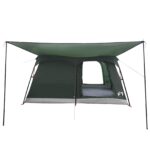 vidaXL Rodinný stan Armádna zelená 420 x 305 x 200 cm Polyester a oceľ – Obrázok 4