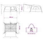 vidaXL Rodinný stan Zelená 500 x 400 x 230 cm Polyester a oceľ – Obrázok 13