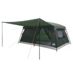 vidaXL Rodinný stan Armádna zelená 500 x 400 x 230 cm Polyester a oceľ – Obrázok 2