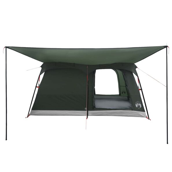 vidaXL Rodinný stan Armádna zelená 500 x 400 x 230 cm Polyester a oceľ – Obrázok 4