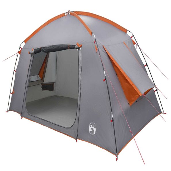 vidaXL Stan chata Šedá a oranžová 210 x 210 x 138 cm Polyester – Obrázok 2