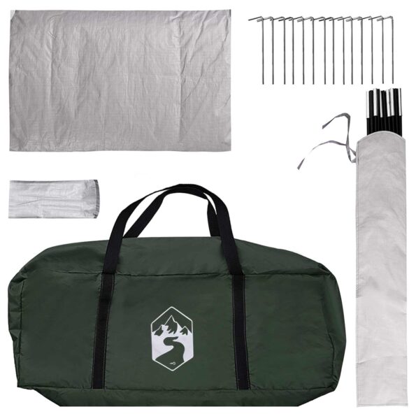 vidaXL Stan chata Armádna zelená 210 x 210 x 138 cm Polyester – Obrázok 9