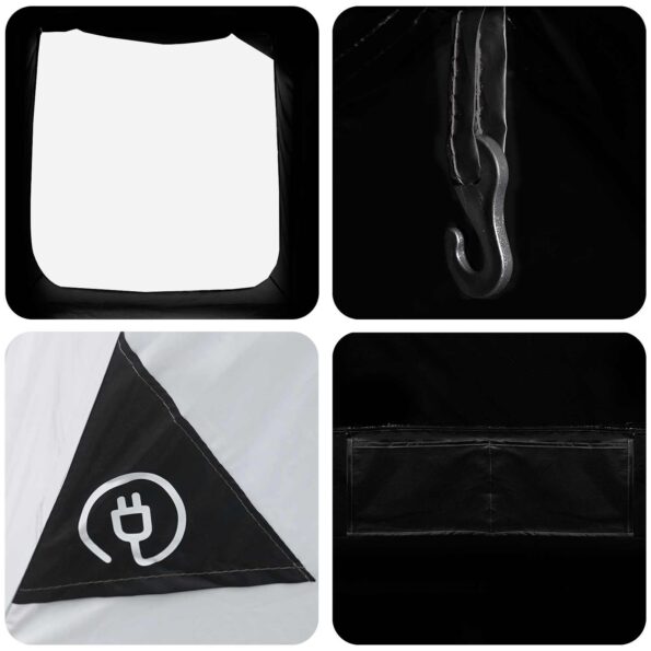 vidaXL Stan chata Biela s blackoutom 210 x 210 x 138 cm Polyester – Obrázok 10