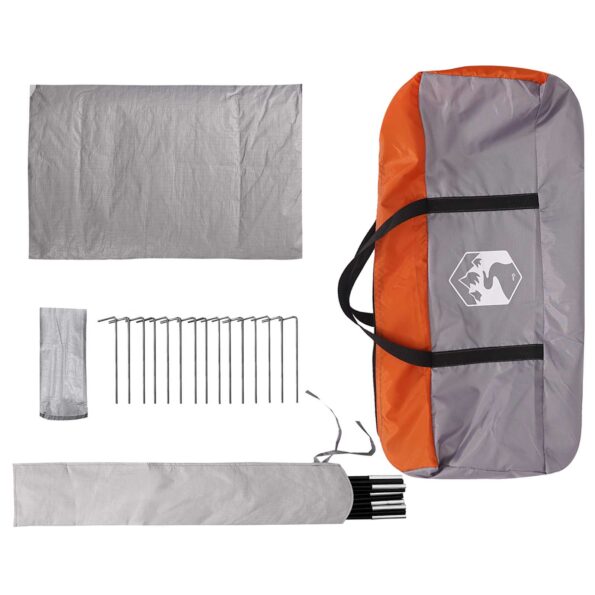 vidaXL Stan chata Šedá a oranžová 400 x 210 x 180 cm Polyester – Obrázok 9