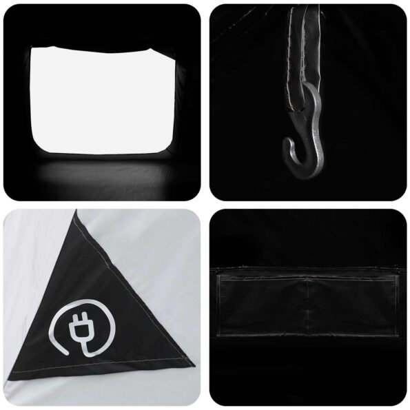 vidaXL Stan chata Biela s blackoutom 400 x 210 x 180 cm Polyester – Obrázok 10
