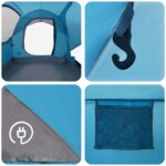 vidaXL Auto Stan so strechou Modrá 239 x 210 x 210 cm Polyester a oceľ – Obrázok 10
