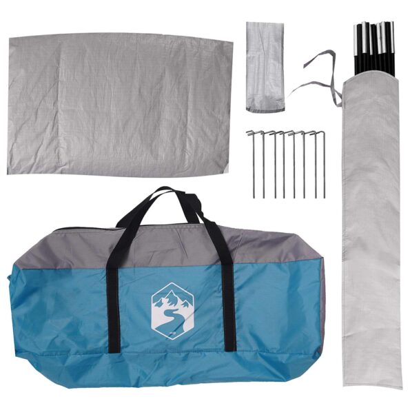 vidaXL Auto Stan so strechou Modrá 239 x 210 x 210 cm Polyester a oceľ – Obrázok 9