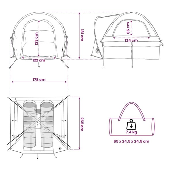 vidaXL Auto Stan Zelená 200 x 170 x 170 cm Polyester a oceľ – Obrázok 13