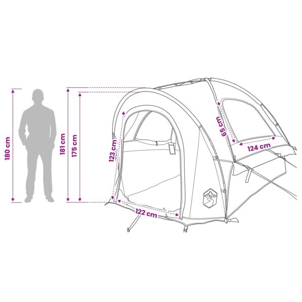vidaXL Auto Stan so strechou Modrá 200 x 170 x 170 cm Polyester a oceľ – Obrázok 13