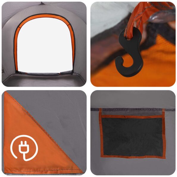 vidaXL Auto Stan Šedá a oranžová 200 x 170 x 170 cm Polyester a oceľ – Obrázok 9
