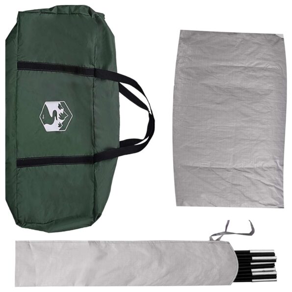 vidaXL Auto Stan Armádna zelená 200 x 170 x 170 cm Polyester a oceľ – Obrázok 8