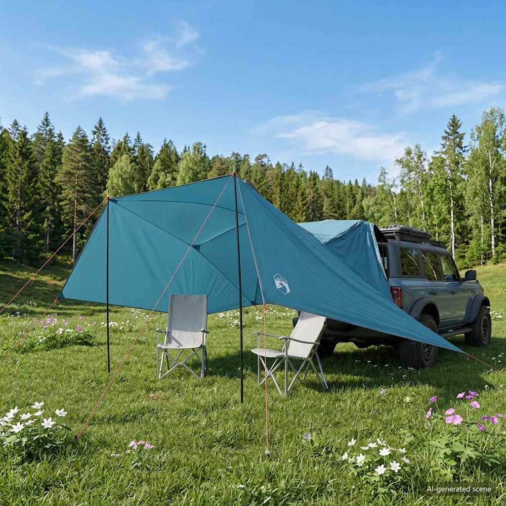 42028548_1.jpg vidaXL Auto Stan so strechou Modrá 308 x 215 x 220 cm Polyester a oceľ – Obrázok 1