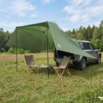 vidaXL Auto Stan so strechou Zelená 350 x 250 cm Polyester a oceľ