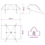 vidaXL Auto Stan so strechou Zelená 350 x 250 cm Polyester a oceľ – Obrázok 10