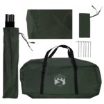vidaXL Auto Stan Armádna zelená 350 x 250 cm Polyester a oceľ – Obrázok 7