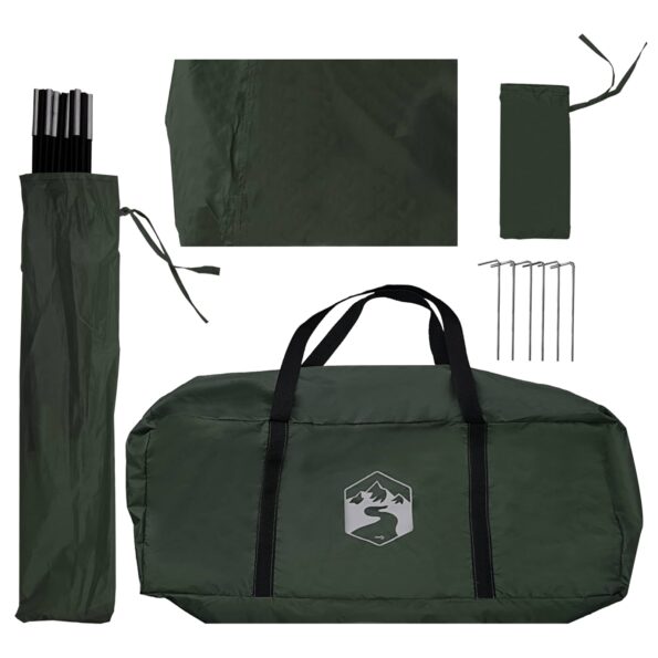 vidaXL Auto Stan Armádna zelená 350 x 250 cm Polyester a oceľ – Obrázok 7