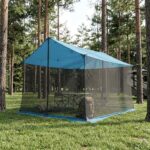 vidaXL Stanový plachty s sieťovými stenami Modrá 340 x 260 x 220 cm
