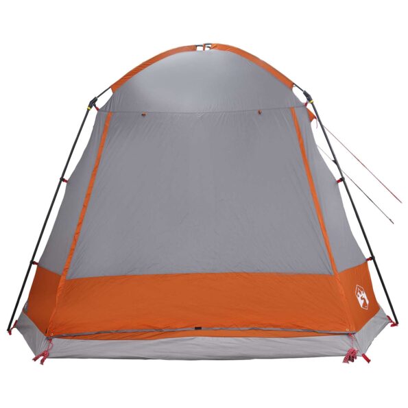 vidaXL Stan chata Šedá a oranžová Pre 8 osôb Polyester a oceľ – Obrázok 5
